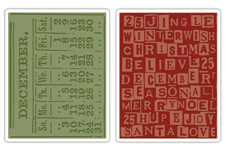 December Calendar & Holiday Words Embossing Folders Pre-Order