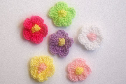 Crochet Flowers 1" Crochet Flowers 1"