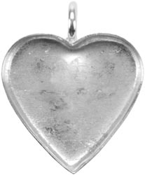 Bezel Base Elements Heart Pendant 1/Pkg
