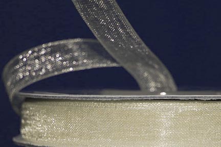3/8" Ivory Sheer Organza