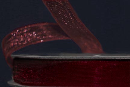 3/8" Wine Sheer Organza