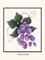 Grapes of the Vine Hand-Painted Card