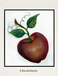 Red Delicious Apple Hand-Painted Card